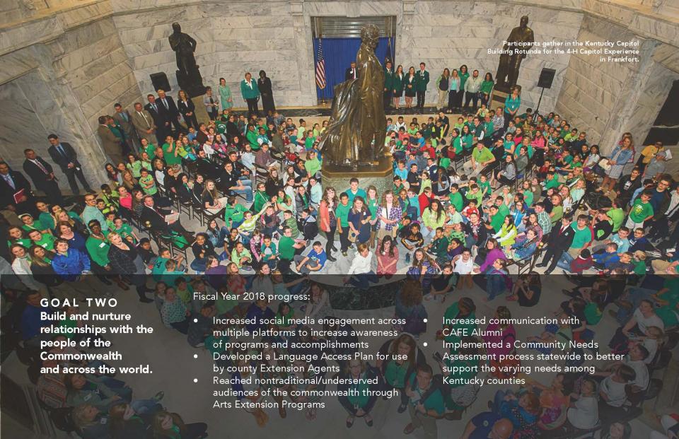 Participants gather in the Kentucky Capitol Building Rotunda for the 4-H Capitol Experience in Frankfort.