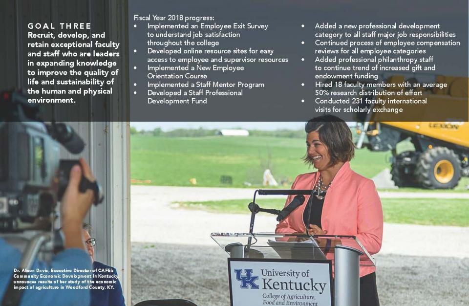 Dr. Alison Davis, Executive Director of CAFE's Community Economic Development in Kentucky, announces results of her study of the economic impact of agriculture in Woodford County, Ky.